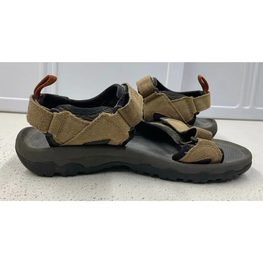 Men Teva Hudson leather outdoor hiking performance strap sandals shoes, 8